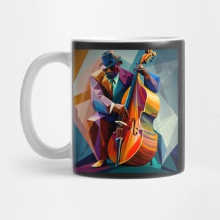 Abstract Art - a man playing cello, JAZZ man Mug